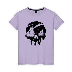 Женская футболка хлопок с принтом Sea of thieves в Курске, 100% хлопок | прямой крой, круглый вырез горловины, длина до линии бедер, слегка спущенное плечо | mmo | море | пират | пираты | сокровища | сокровище