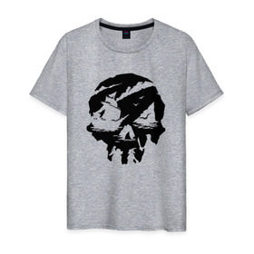 Мужская футболка хлопок с принтом Sea of thieves в Курске, 100% хлопок | прямой крой, круглый вырез горловины, длина до линии бедер, слегка спущенное плечо. | mmo | море | пират | пираты | сокровища | сокровище