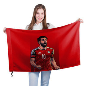 Флаг 3D с принтом Мохамед Салах в Курске, 100% полиэстер | плотность ткани — 95 г/м2, размер — 67 х 109 см. Принт наносится с одной стороны | Тематика изображения на принте: mohamed salah ghaly | ливерпуль | мохаммед салах хамед гали | сборная египта | спорт | футбол