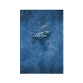 Обложка для паспорта матовая кожа с принтом Shark в Курске, натуральная матовая кожа | размер 19,3 х 13,7 см; прозрачные пластиковые крепления | fish | ocean | акула | вода | животные | море | океан | рыба | челюсти