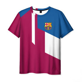 Мужская футболка 3D с принтом FC Barcelona 2018 в Курске, 100% полиэфир | прямой крой, круглый вырез горловины, длина до линии бедер | fc | барселона | эмблема