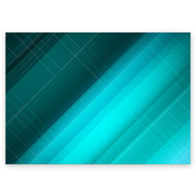 Поздравительная открытка с принтом Turquoise в Курске, 100% бумага | плотность бумаги 280 г/м2, матовая, на обратной стороне линовка и место для марки
 | абстракция | бирюза | геометрия | линия | текстура