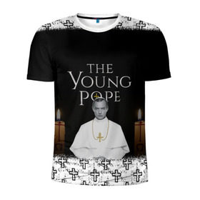 Мужская футболка 3D спортивная с принтом Молодой Папа | The Young Pope в Курске, 100% полиэстер с улучшенными характеристиками | приталенный силуэт, круглая горловина, широкие плечи, сужается к линии бедра | Тематика изображения на принте: the young pope | молодой папа