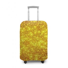 Чехол для чемодана 3D с принтом Золотой блеск в Курске, 86% полиэфир, 14% спандекс | двустороннее нанесение принта, прорези для ручек и колес | abstraction | gold | rich | texture | богатство | золотая абстракция | золото | кубики | текстура