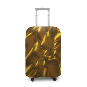 Чехол для чемодана 3D с принтом Золотые разводы в Курске, 86% полиэфир, 14% спандекс | двустороннее нанесение принта, прорези для ручек и колес | Тематика изображения на принте: abstraction | gold | rich | texture | богатство | золотая абстракция | золото | кубики | текстура