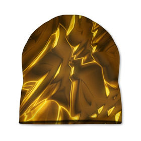 Шапка 3D с принтом Золотые разводы в Курске, 100% полиэстер | универсальный размер, печать по всей поверхности изделия | Тематика изображения на принте: abstraction | gold | rich | texture | богатство | золотая абстракция | золото | кубики | текстура