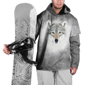 Накидка на куртку 3D с принтом Wolf в Курске, 100% полиэстер |  | animal | snow | волк | животные | снег | хищник