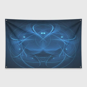 Флаг-баннер с принтом Blue fractal в Курске, 100% полиэстер | размер 67 х 109 см, плотность ткани — 95 г/м2; по краям флага есть четыре люверса для крепления | art | background | beautiful | color | festive | fractal | lines | photo | picture | smooth | strange | style