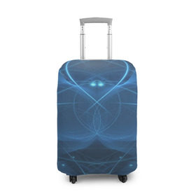 Чехол для чемодана 3D с принтом Blue fractal в Курске, 86% полиэфир, 14% спандекс | двустороннее нанесение принта, прорези для ручек и колес | art | background | beautiful | color | festive | fractal | lines | photo | picture | smooth | strange | style