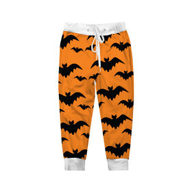 Детские брюки 3D с принтом Happy Halloween в Курске, 100% полиэстер | манжеты по низу, эластичный пояс регулируется шнурком, по бокам два кармана без застежек, внутренняя часть кармана из мелкой сетки | halloween | монстр | праздник | хэллоуин