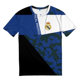 Мужская футболка 3D с принтом Real Madrid 2018 Sport Version в Курске, 100% полиэфир | прямой крой, круглый вырез горловины, длина до линии бедер | Тематика изображения на принте: emirates | fc | real madrid | клуб | мяч | реал мадрид