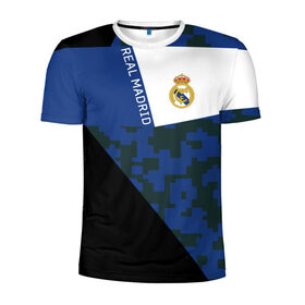 Мужская футболка 3D спортивная с принтом Real Madrid 2018 Sport Version в Курске, 100% полиэстер с улучшенными характеристиками | приталенный силуэт, круглая горловина, широкие плечи, сужается к линии бедра | Тематика изображения на принте: emirates | fc | real madrid | клуб | мяч | реал мадрид