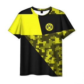 Мужская футболка 3D с принтом Borussia Dortmund 2018 Sport в Курске, 100% полиэфир | прямой крой, круглый вырез горловины, длина до линии бедер | боруссия | дортмунд