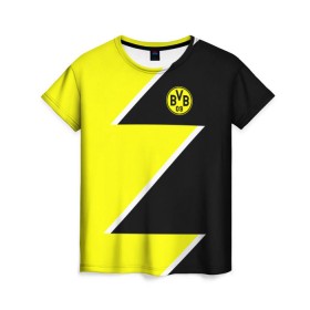 Женская футболка 3D с принтом Borussia Dortmund 2018 Storm в Курске, 100% полиэфир ( синтетическое хлопкоподобное полотно) | прямой крой, круглый вырез горловины, длина до линии бедер | боруссия | дортмунд