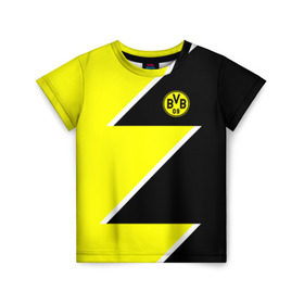Детская футболка 3D с принтом Borussia Dortmund 2018 Storm в Курске, 100% гипоаллергенный полиэфир | прямой крой, круглый вырез горловины, длина до линии бедер, чуть спущенное плечо, ткань немного тянется | Тематика изображения на принте: боруссия | дортмунд