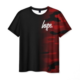 Мужская футболка 3D с принтом Hype Military Black Red в Курске, 100% полиэфир | прямой крой, круглый вырез горловины, длина до линии бедер | brand | camo | hype | military | rap | swag | бренд | камо | камуфляж | милитари | модные | надписи | полосы | популярные | пятна | тренд | тренды | узоры | хайп | хайпанем | хаки | цвета