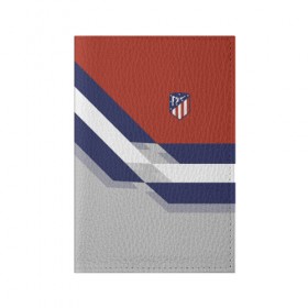 Обложка для паспорта матовая кожа с принтом Атлетико Мадрид 2018 в Курске, натуральная матовая кожа | размер 19,3 х 13,7 см; прозрачные пластиковые крепления | атлетико мадрид | полосы | эмблема