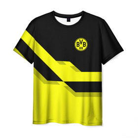 Мужская футболка 3D с принтом FC Borussia Dortmund 2018 в Курске, 100% полиэфир | прямой крой, круглый вырез горловины, длина до линии бедер | боруссия | дортмунд