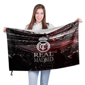 Флаг 3D с принтом REAL MADRID в Курске, 100% полиэстер | плотность ткани — 95 г/м2, размер — 67 х 109 см. Принт наносится с одной стороны | real madrid