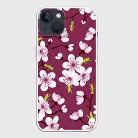 Чехол для iPhone 13 с принтом Сакура в Курске,  |  | vppdgryphon | арт | вишня | сакура | цветные | цветок | цветы | япония
