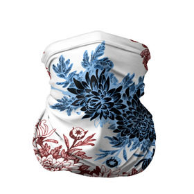 Бандана-труба 3D с принтом Blue and Red в Курске, 100% полиэстер, ткань с особыми свойствами — Activecool | плотность 150‒180 г/м2; хорошо тянется, но сохраняет форму | vppdgryphon | арт | краска | лес | пион | пионы | тропики | цветные | цветок | цветы