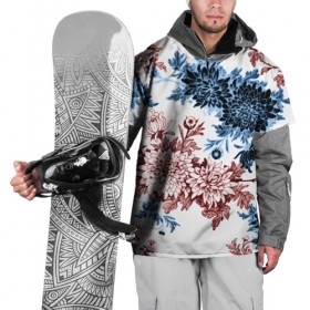 Накидка на куртку 3D с принтом Blue and Red в Курске, 100% полиэстер |  | vppdgryphon | арт | краска | лес | пион | пионы | тропики | цветные | цветок | цветы
