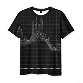 Мужская футболка 3D с принтом diagram в Курске, 100% полиэфир | прямой крой, круглый вырез горловины, длина до линии бедер | technology | график | черный