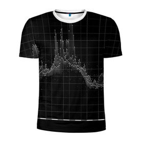 Мужская футболка 3D спортивная с принтом diagram в Курске, 100% полиэстер с улучшенными характеристиками | приталенный силуэт, круглая горловина, широкие плечи, сужается к линии бедра | technology | график | черный