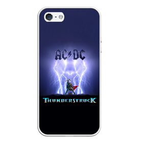 Чехол для iPhone 5/5S матовый с принтом AC DC Тор молнии в Курске, Силикон | Область печати: задняя сторона чехла, без боковых панелей | ac dc | acdc | ангус янг | блюз рок | группа | крис слэйд | рок | рок н ролл | стиви янг | хард рок | эксл роуз