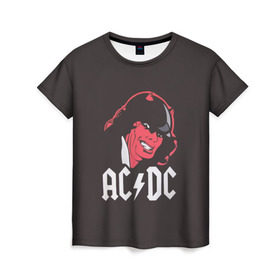 Женская футболка 3D с принтом Чёрт AC/DC в Курске, 100% полиэфир ( синтетическое хлопкоподобное полотно) | прямой крой, круглый вырез горловины, длина до линии бедер | ac dc | acdc | ангус янг | блюз рок | крис слэйд | рок группа | рок н ролл | стиви янг | хард рок | эксл роуз