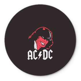 Коврик для мышки круглый с принтом Чёрт AC/DC в Курске, резина и полиэстер | круглая форма, изображение наносится на всю лицевую часть | ac dc | acdc | ангус янг | блюз рок | крис слэйд | рок группа | рок н ролл | стиви янг | хард рок | эксл роуз