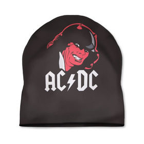 Шапка 3D с принтом Чёрт AC/DC в Курске, 100% полиэстер | универсальный размер, печать по всей поверхности изделия | ac dc | acdc | ангус янг | блюз рок | крис слэйд | рок группа | рок н ролл | стиви янг | хард рок | эксл роуз