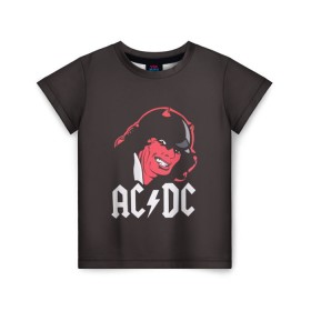 Детская футболка 3D с принтом Чёрт AC/DC в Курске, 100% гипоаллергенный полиэфир | прямой крой, круглый вырез горловины, длина до линии бедер, чуть спущенное плечо, ткань немного тянется | ac dc | acdc | ангус янг | блюз рок | крис слэйд | рок группа | рок н ролл | стиви янг | хард рок | эксл роуз