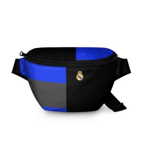 Поясная сумка 3D с принтом Real Madrid 2018 Black Version в Курске, 100% полиэстер | плотная ткань, ремень с регулируемой длиной, внутри несколько карманов для мелочей, основное отделение и карман с обратной стороны сумки застегиваются на молнию | emirates | fc | real madrid | клуб | мяч | реал мадрид