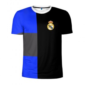 Мужская футболка 3D спортивная с принтом Real Madrid 2018 Black Version в Курске, 100% полиэстер с улучшенными характеристиками | приталенный силуэт, круглая горловина, широкие плечи, сужается к линии бедра | Тематика изображения на принте: emirates | fc | real madrid | клуб | мяч | реал мадрид