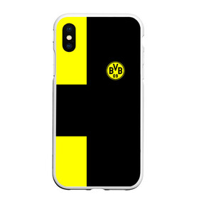 Чехол для iPhone XS Max матовый с принтом FC Borussia Dortmund Black в Курске, Силикон | Область печати: задняя сторона чехла, без боковых панелей | боруссия | дортмунд