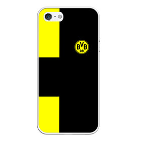 Чехол для iPhone 5/5S матовый с принтом FC Borussia Dortmund Black в Курске, Силикон | Область печати: задняя сторона чехла, без боковых панелей | боруссия | дортмунд