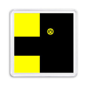 Магнит 55*55 с принтом FC Borussia Dortmund Black в Курске, Пластик | Размер: 65*65 мм; Размер печати: 55*55 мм | боруссия | дортмунд