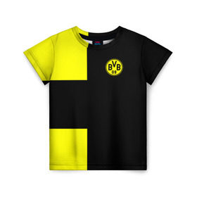 Детская футболка 3D с принтом FC Borussia Dortmund Black в Курске, 100% гипоаллергенный полиэфир | прямой крой, круглый вырез горловины, длина до линии бедер, чуть спущенное плечо, ткань немного тянется | боруссия | дортмунд