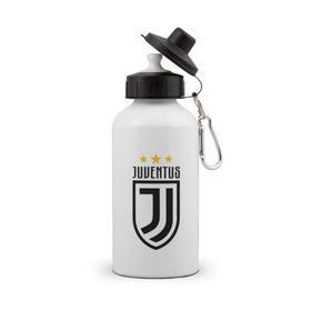 Бутылка спортивная с принтом Juventus Football Club в Курске, металл | емкость — 500 мл, в комплекте две пластиковые крышки и карабин для крепления | juventus football club