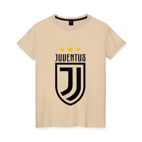 Женская футболка хлопок с принтом Juventus Football Club в Курске, 100% хлопок | прямой крой, круглый вырез горловины, длина до линии бедер, слегка спущенное плечо | juventus football club