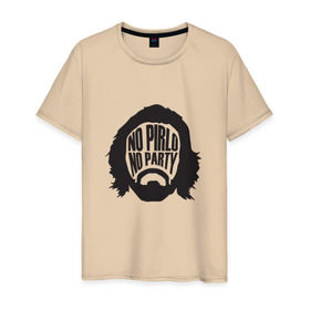 Мужская футболка хлопок с принтом No Pirlo, No Party в Курске, 100% хлопок | прямой крой, круглый вырез горловины, длина до линии бедер, слегка спущенное плечо. | ювентус