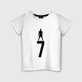 Детская футболка хлопок с принтом Криштиану Роналду в Курске, 100% хлопок | круглый вырез горловины, полуприлегающий силуэт, длина до линии бедер | 