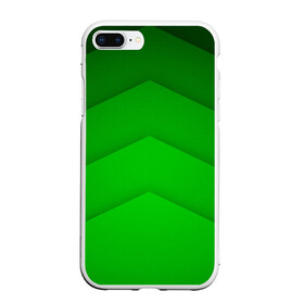 Чехол для iPhone 7Plus/8 Plus матовый с принтом GREEN STRIPES ЗЕЛЁНЫЕ ПОЛОСЫ в Курске, Силикон | Область печати: задняя сторона чехла, без боковых панелей | абстракция | геометрия | зеленый | модные.мода | пирамиды | полосы.линии | тренды | треугольники | узоры