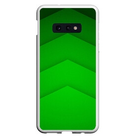 Чехол для Samsung S10E с принтом GREEN STRIPES ЗЕЛЁНЫЕ ПОЛОСЫ в Курске, Силикон | Область печати: задняя сторона чехла, без боковых панелей | абстракция | геометрия | зеленый | модные.мода | пирамиды | полосы.линии | тренды | треугольники | узоры