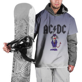 Накидка на куртку 3D с принтом AC/DC чертенок в Курске, 100% полиэстер |  | 