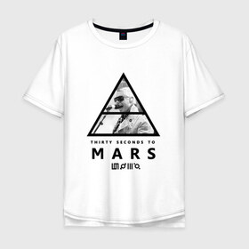 Мужская футболка хлопок Oversize с принтом Thirty Seconds to Mars в Курске, 100% хлопок | свободный крой, круглый ворот, “спинка” длиннее передней части | 30 seconds to mars | 30 секунд до марса | 30stm | thirty seconds to mars | альтернативный | гранж | группа | джаред | лето | нео | орел | пост | прогрессивны | прогрессивный | рок | хард | шеннон