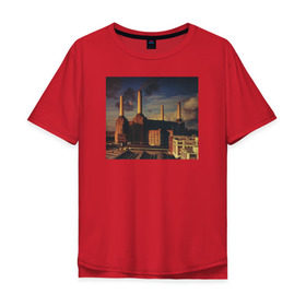 Мужская футболка хлопок Oversize с принтом Pink Floyd - Animals в Курске, 100% хлопок | свободный крой, круглый ворот, “спинка” длиннее передней части | 1977 | animals | dogs. пинк флойд | pig | sheep | животные