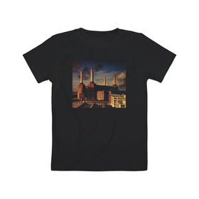 Детская футболка хлопок с принтом Pink Floyd - Animals в Курске, 100% хлопок | круглый вырез горловины, полуприлегающий силуэт, длина до линии бедер | 1977 | animals | dogs. пинк флойд | pig | sheep | животные