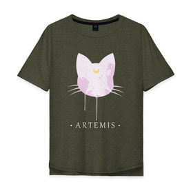 Мужская футболка хлопок Oversize с принтом Artemis в Курске, 100% хлопок | свободный крой, круглый ворот, “спинка” длиннее передней части | anime | sailor moon | аниме | сейлор мун